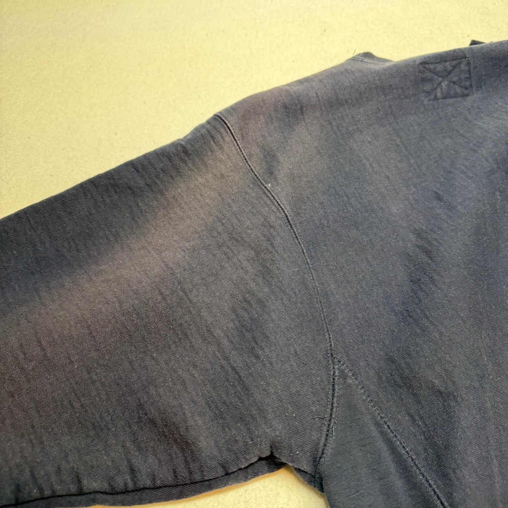 VTG Steve and‎ Barrys Navy Blue Sweatshirt Embroidered Logo Y2K Boxy Fit Mens M - Picture 5 of 10